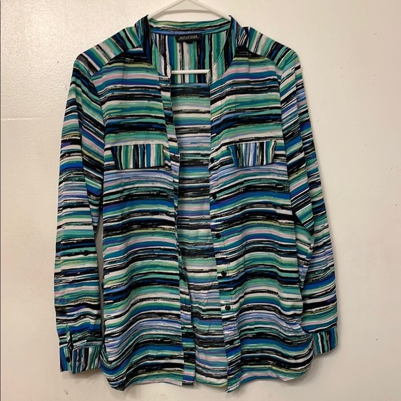Notations Multicolor Striped Button-Up Shirt - Picture 1 of 7